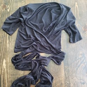 EUC Agnes & Dora Black Wrap Top